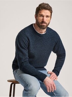 Pendleton XL Washable Shetland Wool Crewneck Blue Sweater Minimalist Gorpcore